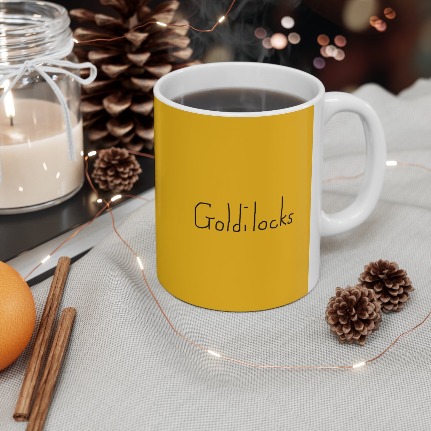 Goldilocks Ceramic Coffee Cups, 11oz, 15oz