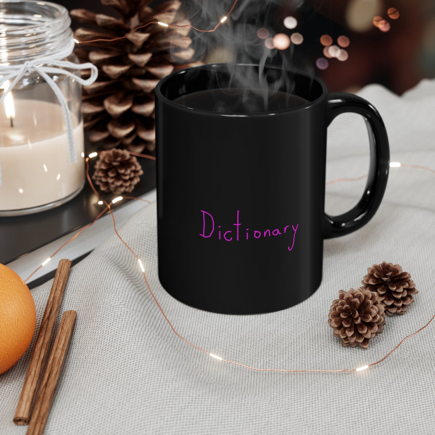 Dictionary Black Mug