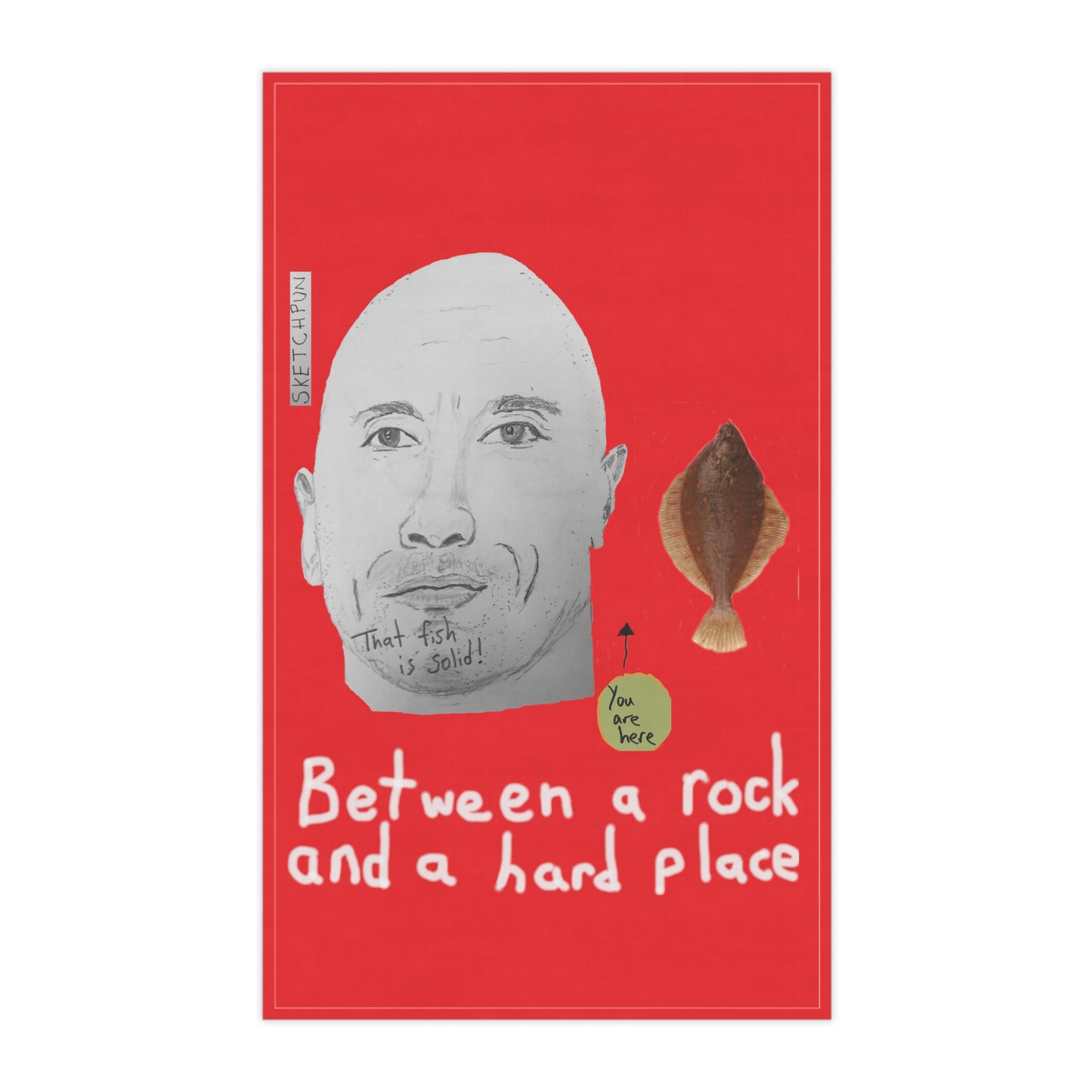 Between a rock and a hard place Kitchen Towel
