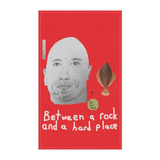 Between a rock and a hard place Kitchen Towel